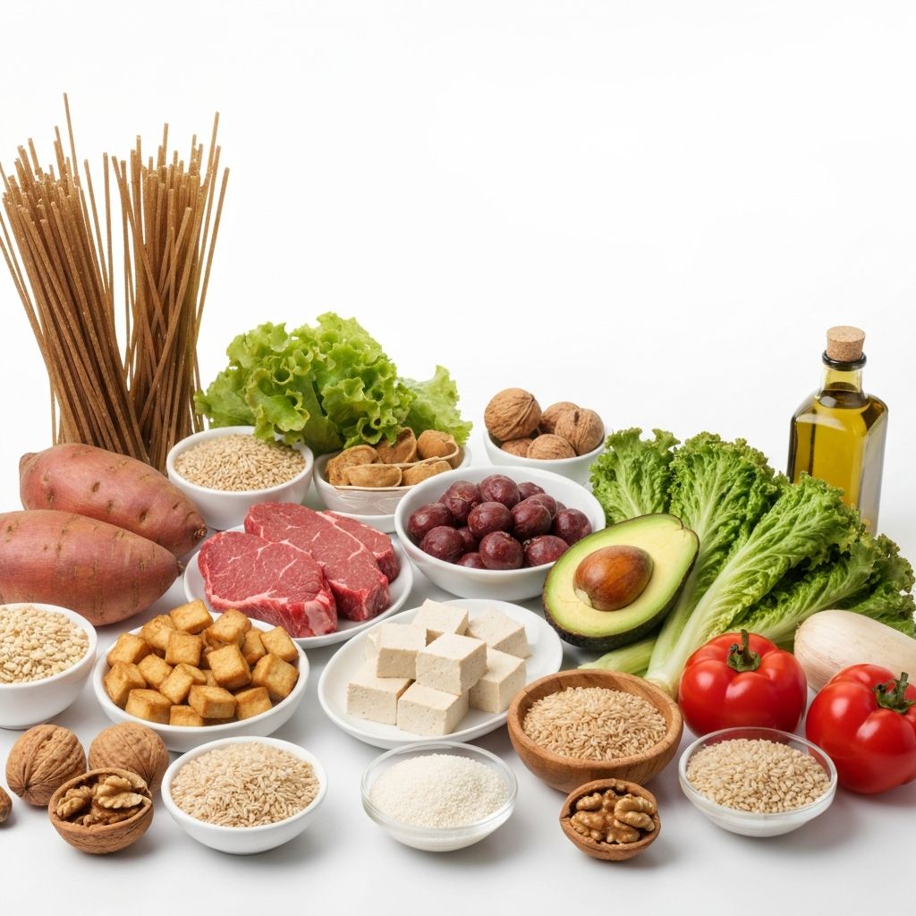 Makronäringsämnen visar olika livsmedel källor